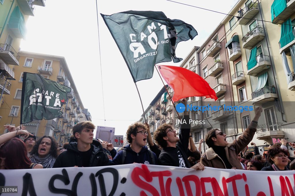 TURIN, ITALY - OCTOBER 30, 2026: Students and workers take to the streets of Turin during the nationwide general strike called by the Unione Sindacale di Base (USB), protesting against high living costs, precarious employment, low wages and poor conditions of the education system. (Photo by Chiara Antenucci/JNA Press via Nexpher Images)