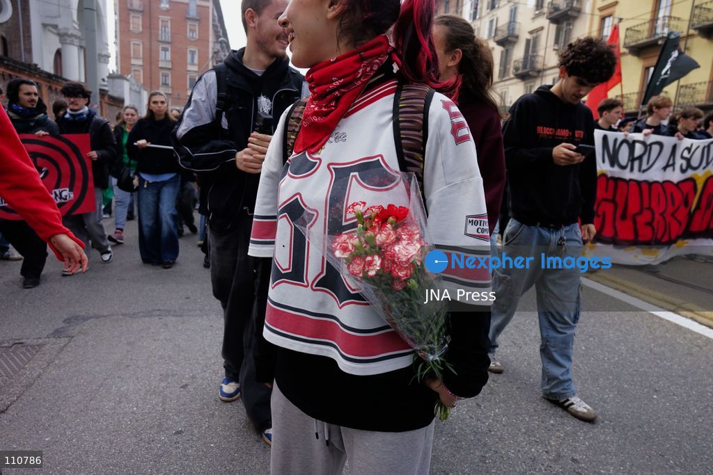 TURIN, ITALY - OCTOBER 30, 2026: Students and workers take to the streets of Turin during the nationwide general strike called by the Unione Sindacale di Base (USB), protesting against high living costs, precarious employment, low wages and poor conditions of the education system. (Photo by Chiara Antenucci/JNA Press via Nexpher Images)