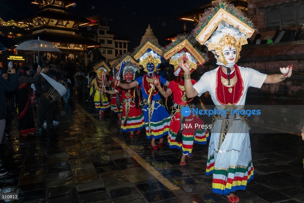 KATHMANDU, NEPAL, OCTOBER 30, 2026: Performers welcome guests with the traditional Mahakali dance and other cultural presentations during the opening ceremony of the Kathmandu Film Festival. Organized by Kathmandu Metropolitan City, the three-day event brings together filmmakers and film industry professionals from Nepal and abroad. (Photo by Ghanashyam Shrestha/JNA Press via Nexpher Images)