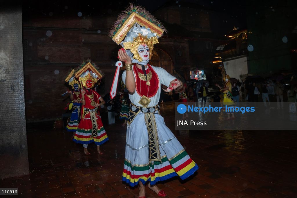 KATHMANDU, NEPAL, OCTOBER 30, 2026: Performers welcome guests with the traditional Mahakali dance and other cultural presentations during the opening ceremony of the Kathmandu Film Festival. Organized by Kathmandu Metropolitan City, the three-day event brings together filmmakers and film industry professionals from Nepal and abroad. (Photo by Ghanashyam Shrestha/JNA Press via Nexpher Images)