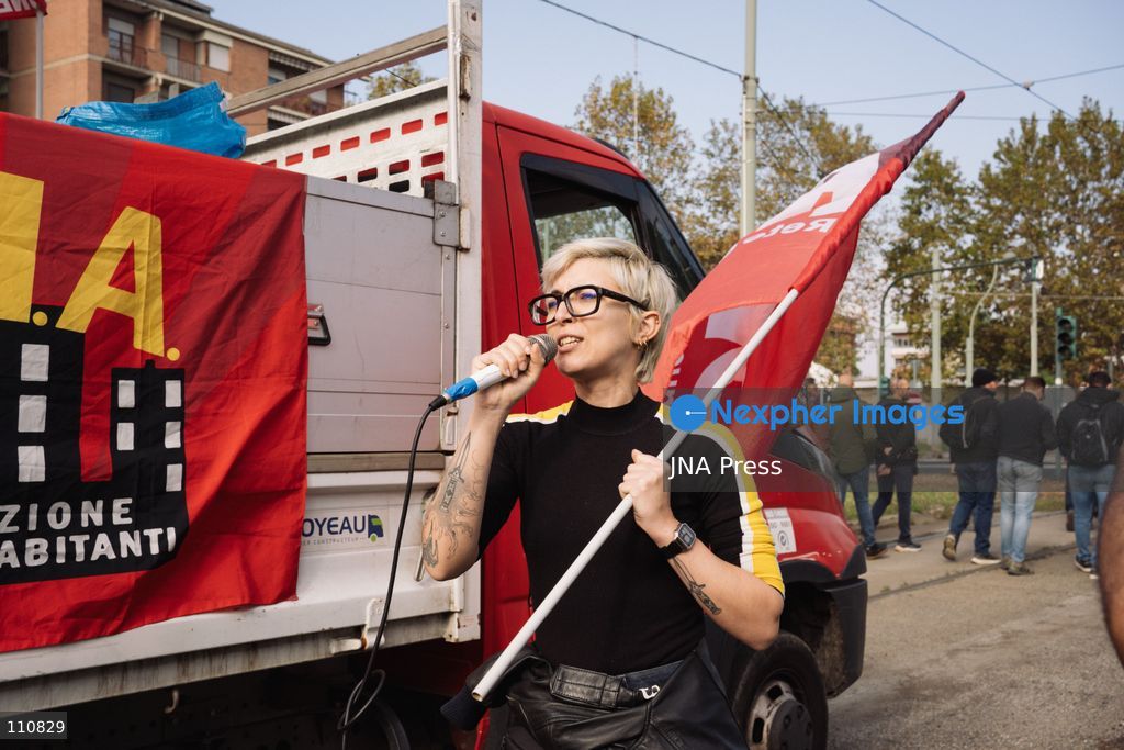 TURIN, ITALY, OCTOBER 30, 2026: Workers and demonstrators march through Turin during a nationwide general strike called by the Unione Sindacale di Base (USB) trade union. Protesters oppose war and rising living costs and demand protection for jobs and the right to strike. (Photo by Chiara Buldrini/JNA Press via Nexpher Images)