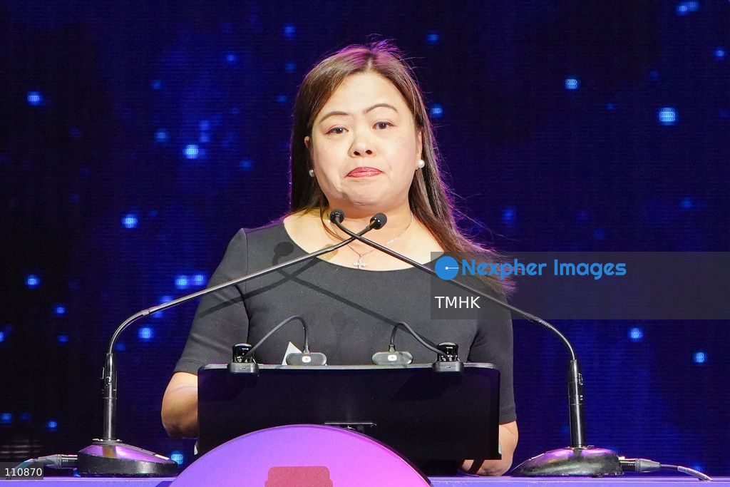 Hong Kong Secretary for Culture, Sports and Tourism Rosanna Law delivers a speech during the opening ceremony of the Hong Kong Wine & Dine Festival 2026 at the Central Harbourfront Event Space in Hong Kong on October 29, 2026. Law encourages residents and tourists to enjoy the festival, which will extend its opening hours until 1am on October 30 and 31. (Photo by Zulu Lo/TMHK via Nexpher Images)