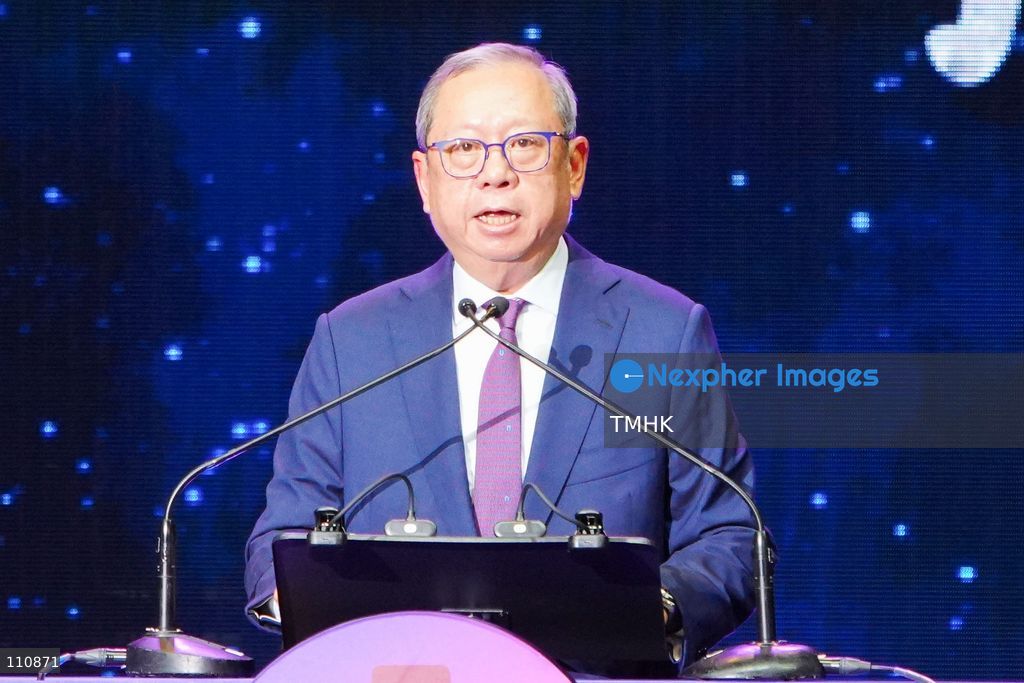 Hong Kong Tourism Board Chairman Peter Lam delivers a speech during the opening ceremony of the Hong Kong Wine & Dine Festival 2026 at the Central Harbourfront Event Space in Hong Kong on October 29, 2026. Lam highlights the festival's expanded offerings of international wines, gourmet cuisine and new experiences at Tamar Park. (Photo by Zulu Lo/TMHK via Nexpher Images)