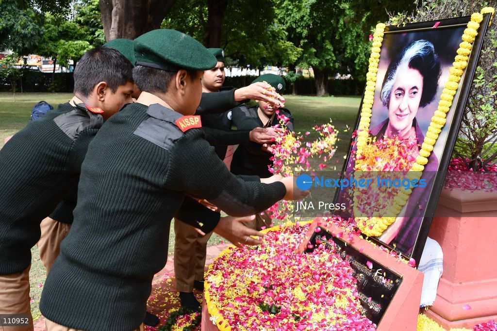 PRAYAGRAJ, INDIA - OCTOBER 31, 2026: Congress party workers pay tribute to former Prime Minister of India late Indira Gandhi on her death anniversary at Anand Bhawan in Prayagraj. (Photo by Saurabh Kumar/JNA Press via Nexpher Images)
