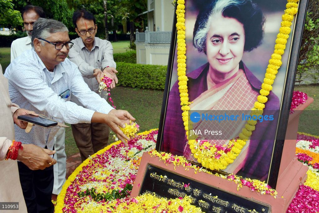 PRAYAGRAJ, INDIA - OCTOBER 31, 2026: Congress party workers pay tribute to former Prime Minister of India late Indira Gandhi on her death anniversary at Anand Bhawan in Prayagraj. (Photo by Saurabh Kumar/JNA Press via Nexpher Images)