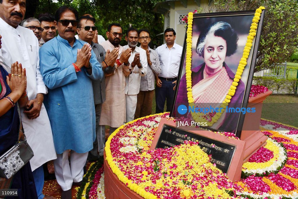 PRAYAGRAJ, INDIA - OCTOBER 31, 2026: Congress party workers pay tribute to former Prime Minister of India late Indira Gandhi on her death anniversary at Anand Bhawan in Prayagraj. (Photo by Saurabh Kumar/JNA Press via Nexpher Images)