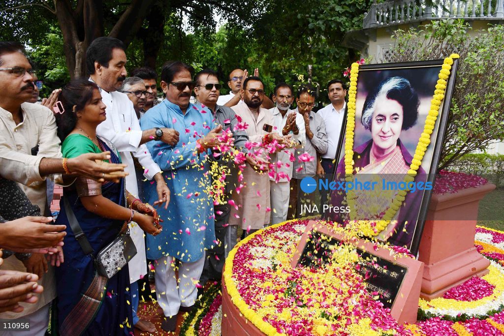 PRAYAGRAJ, INDIA - OCTOBER 31, 2026: Congress party workers pay tribute to former Prime Minister of India late Indira Gandhi on her death anniversary at Anand Bhawan in Prayagraj. (Photo by Saurabh Kumar/JNA Press via Nexpher Images)