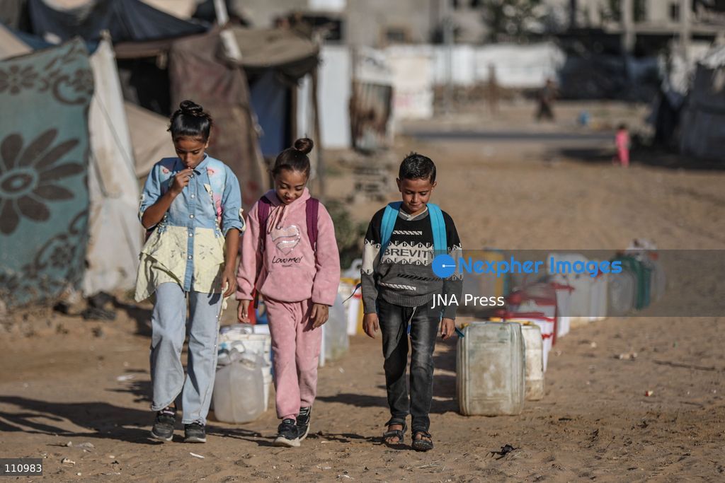 NUSEIRAT, PALESTINE - OCTOBER 31, 2026: Scenes of daily life in Nuseirat refugee camp in the central Gaza Strip. The camp, established in the late 1940s, has been hit repeatedly by Israeli airstrikes since October 2023. It is now home to refugees and displaced families, many of whom live in tents. (Photo by Ramzi Abu Amer/JNA Press via Nexpher Images)