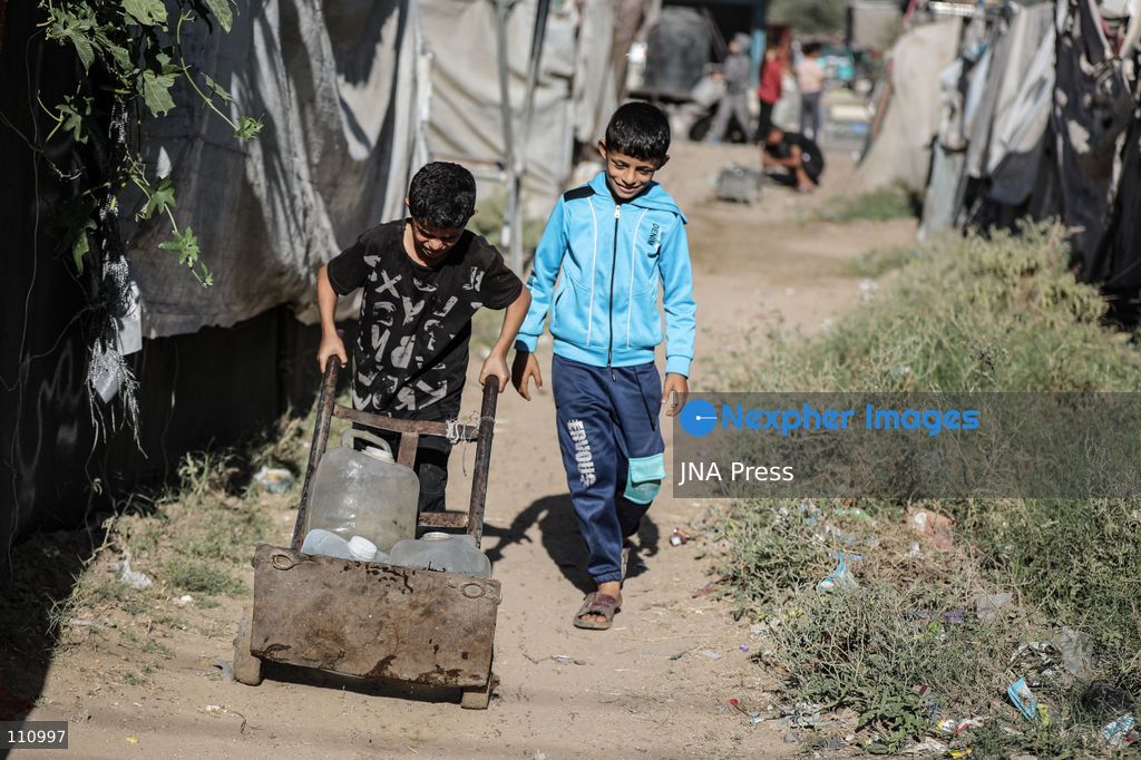NUSEIRAT, PALESTINE - OCTOBER 31, 2026: Scenes of daily life in Nuseirat refugee camp in the central Gaza Strip. The camp, established in the late 1940s, has been hit repeatedly by Israeli airstrikes since October 2023. It is now home to refugees and displaced families, many of whom live in tents. (Photo by Ramzi Abu Amer/JNA Press via Nexpher Images)