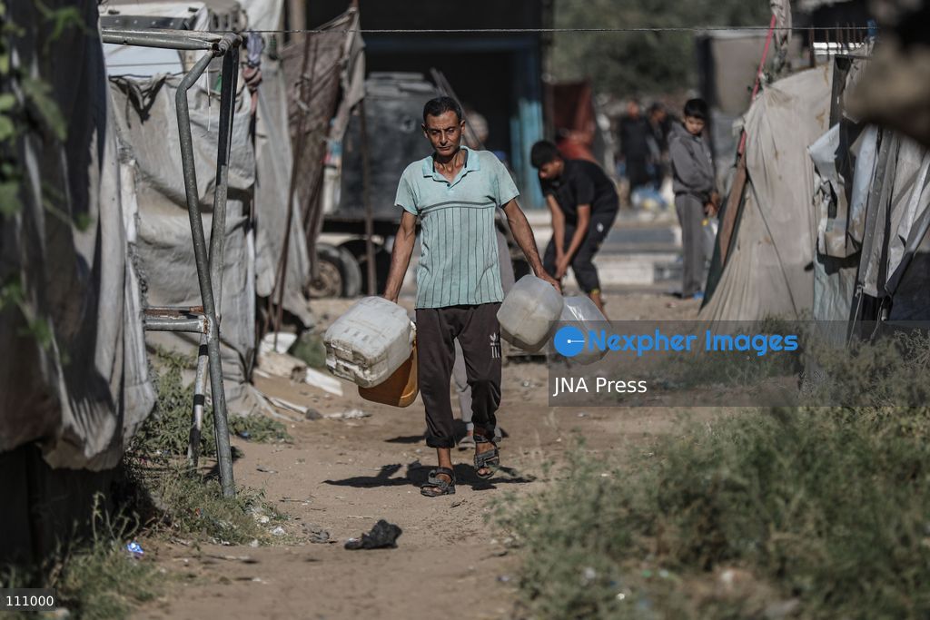 NUSEIRAT, PALESTINE - OCTOBER 31, 2026: Scenes of daily life in Nuseirat refugee camp in the central Gaza Strip. The camp, established in the late 1940s, has been hit repeatedly by Israeli airstrikes since October 2023. It is now home to refugees and displaced families, many of whom live in tents. (Photo by Ramzi Abu Amer/JNA Press via Nexpher Images)