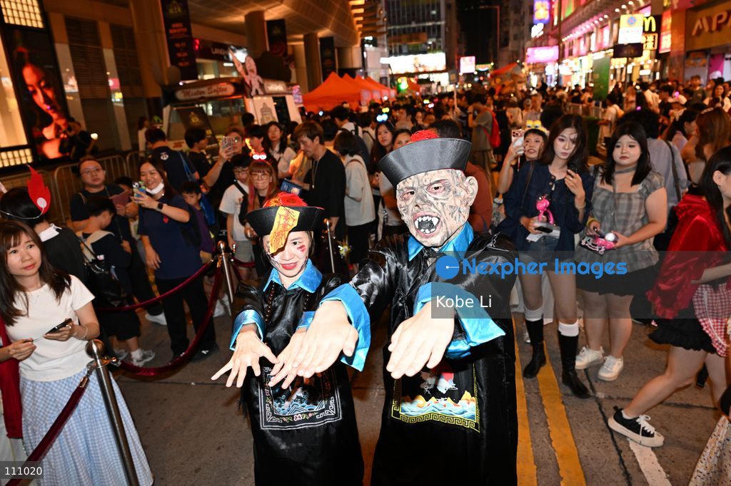 Visitors cosplaying and posing photo during Halloween day at Mong Kok on October 31, 2026 in Hong Kong. (Photo by Kobe Li/Nexpher Images)