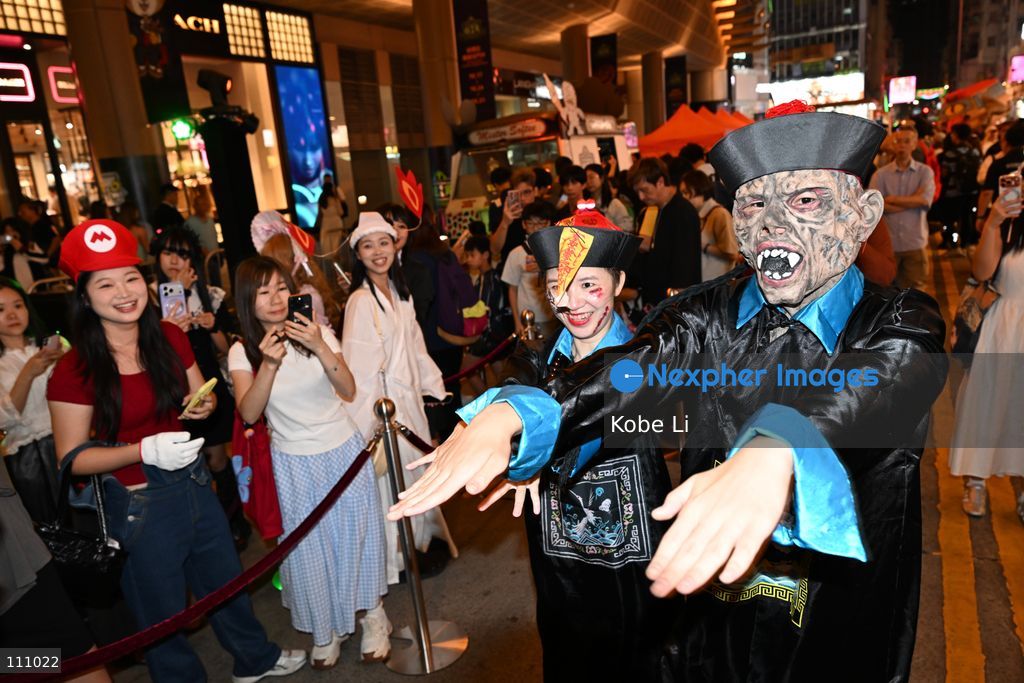 Visitors cosplaying and posing photo during Halloween day at Mong Kok on October 31, 2026 in Hong Kong. (Photo by Kobe Li/Nexpher Images)