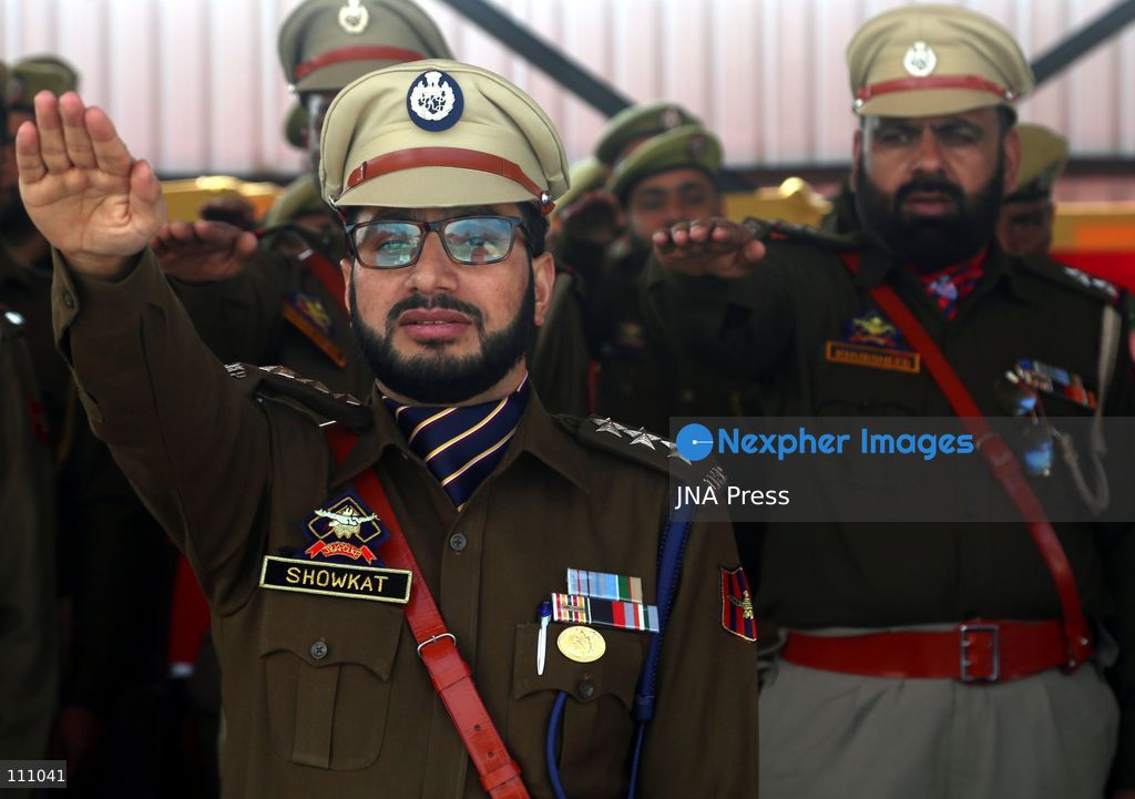 PULWAMA, INDIA - OCTOBER 31, 2026: A security officer pays tribute to Sardar Vallabhbhai Patel, widely known as the 'Iron Man of India', on his 151st birth anniversary. The day is observed as Rashtriya Ekta Diwas (National Unity Day) to honour Patel, India's first Deputy Prime Minister and Home Minister, for his role in unifying the country. (Photo by Nisar Ul Haq Haq/JNA Press via Nexpher Images)