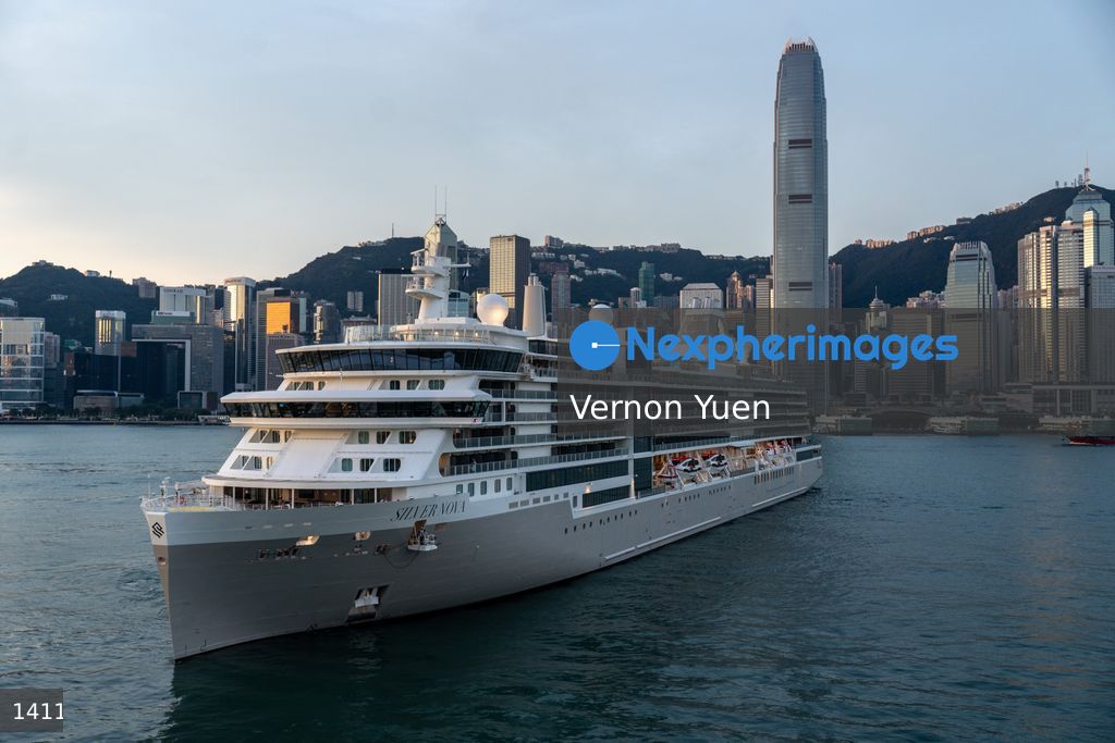 Hong Kong Cruise Ship Docks at Harbour Terminal