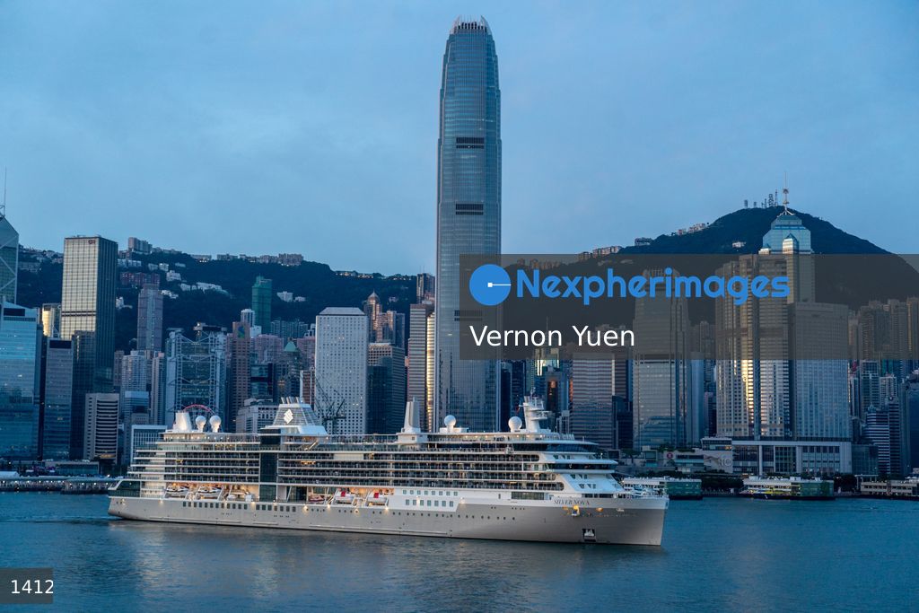 Hong Kong Cruise Ship Docks at Harbour Terminal