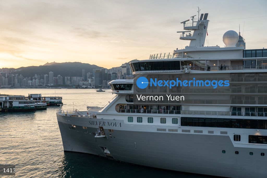 Hong Kong Cruise Ship Docks at Harbour Terminal