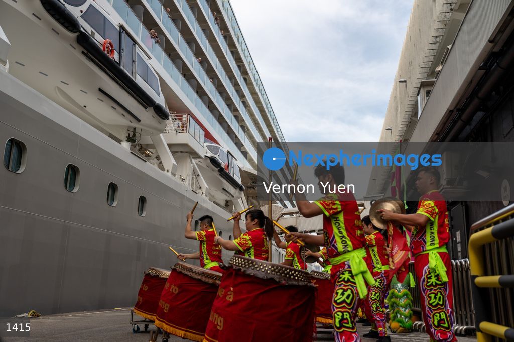 Hong Kong Cruise Ship Docks at Harbour Terminal