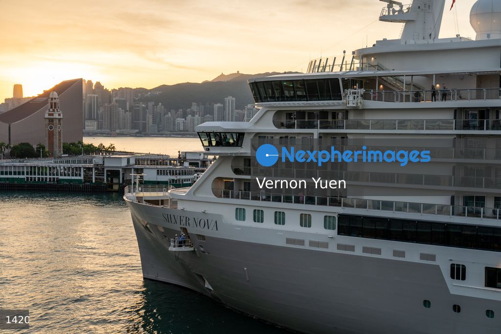 Hong Kong Cruise Ship Docks at Harbour Terminal