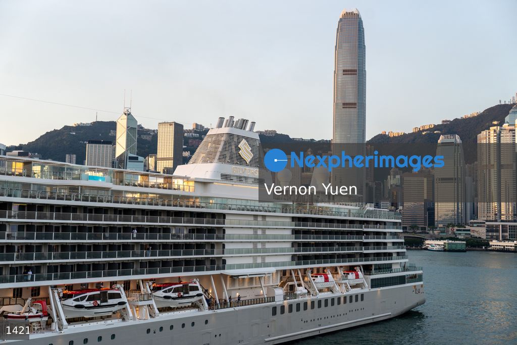 Hong Kong Cruise Ship Docks at Harbour Terminal