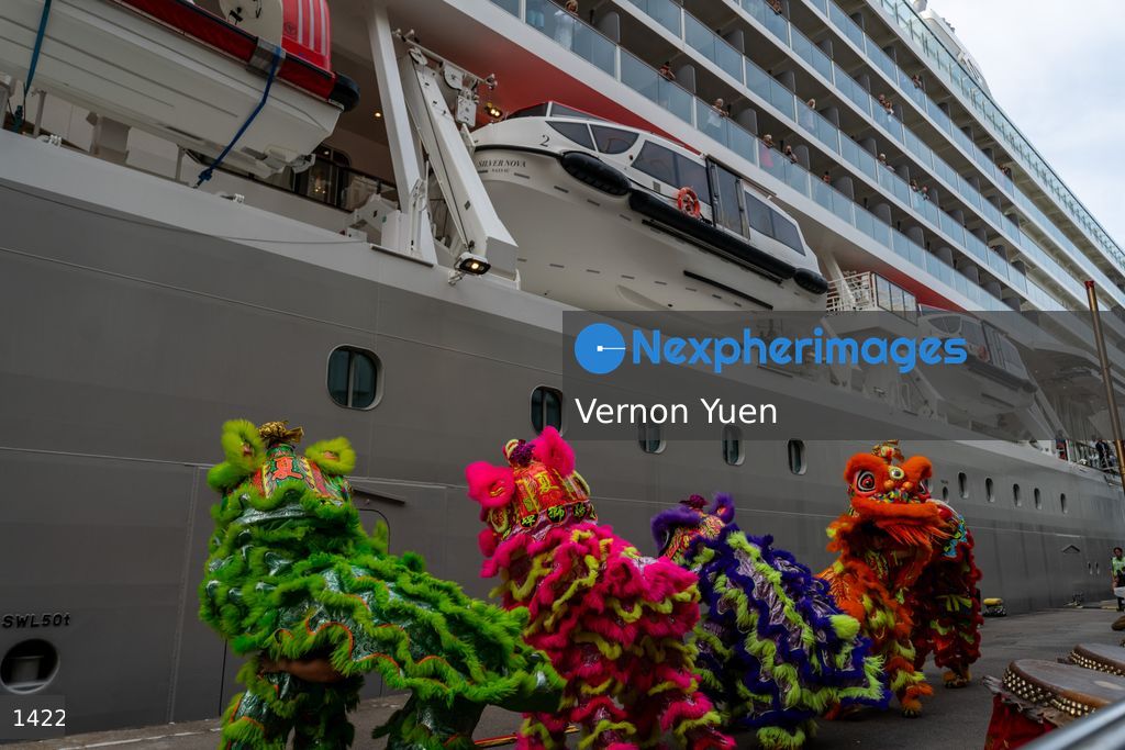 Hong Kong Cruise Ship Docks at Harbour Terminal