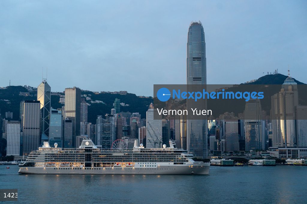 Hong Kong Cruise Ship Docks at Harbour Terminal