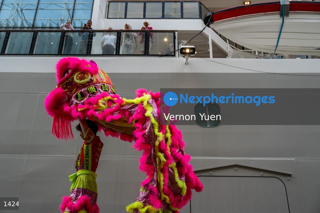 Hong Kong Cruise Ship Docks at Harbour Terminal
