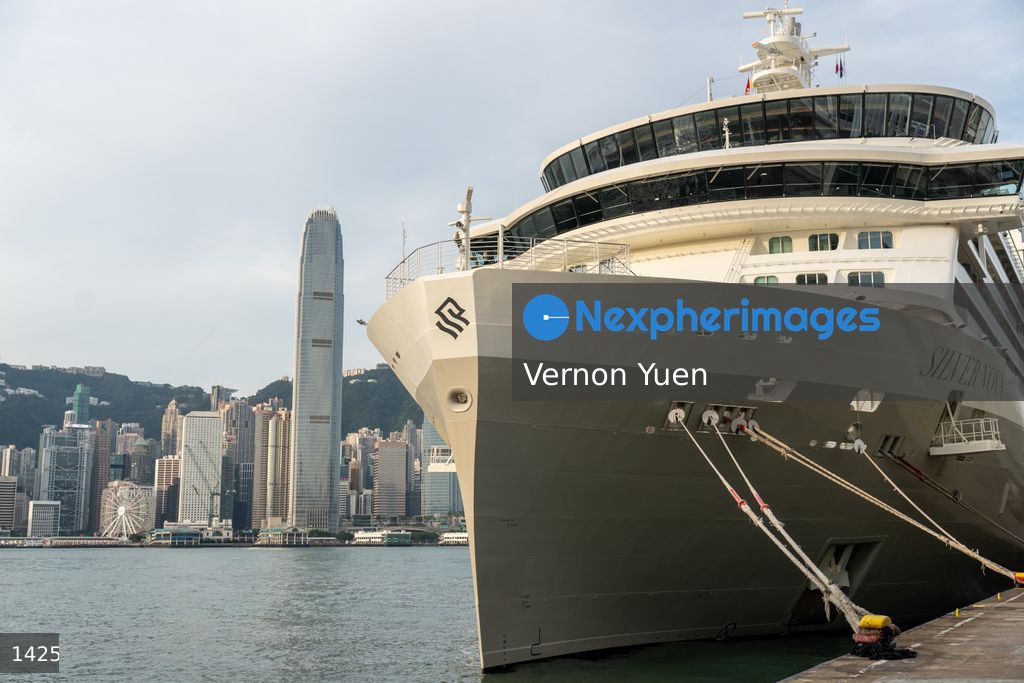 Hong Kong Cruise Ship Docks at Harbour Terminal