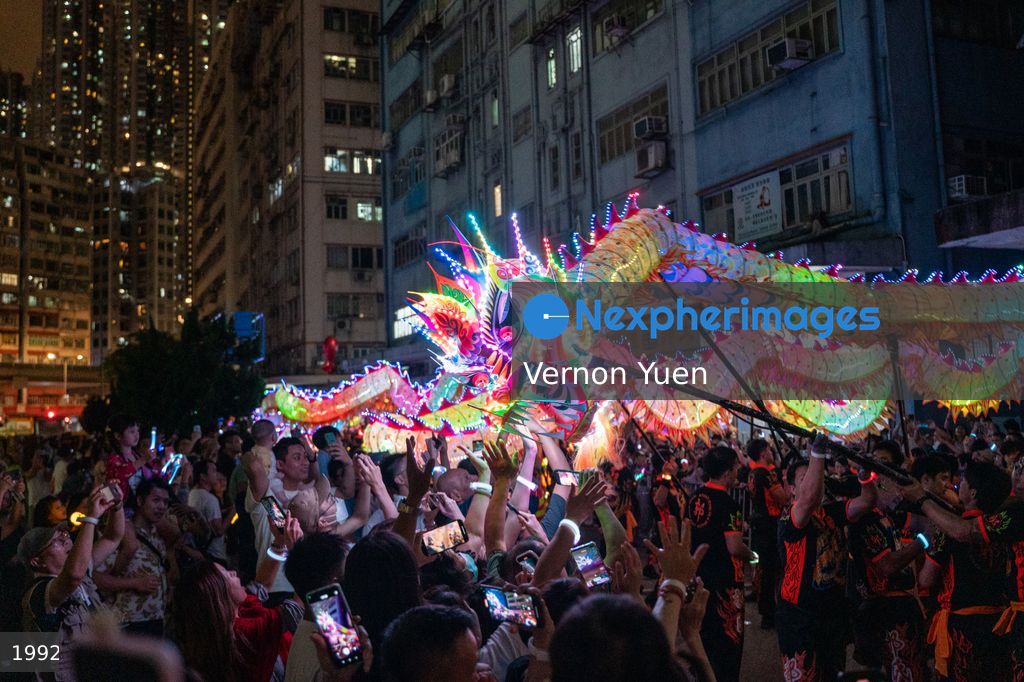 Hong Kong LED Dragon Dance at Tai Kok Tsui Temple Fair 