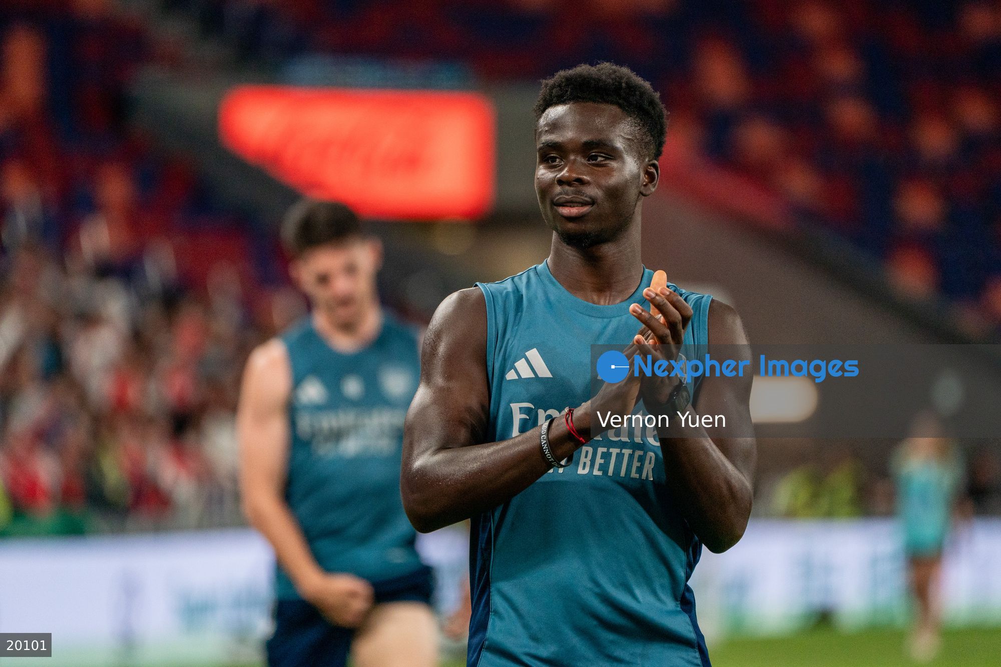 Bukayo Saka of the soccer team Arsenal on the pitch at Kai Tak... Sports Photo - Nexpher Images