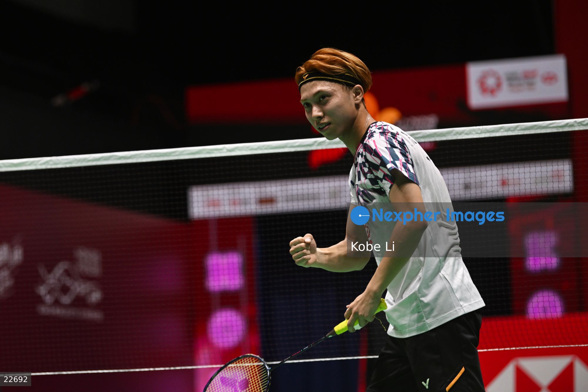 Kodai Naraoka, a Japan badminton player during the match of Hong... Sports  Photo - Nexpher Images