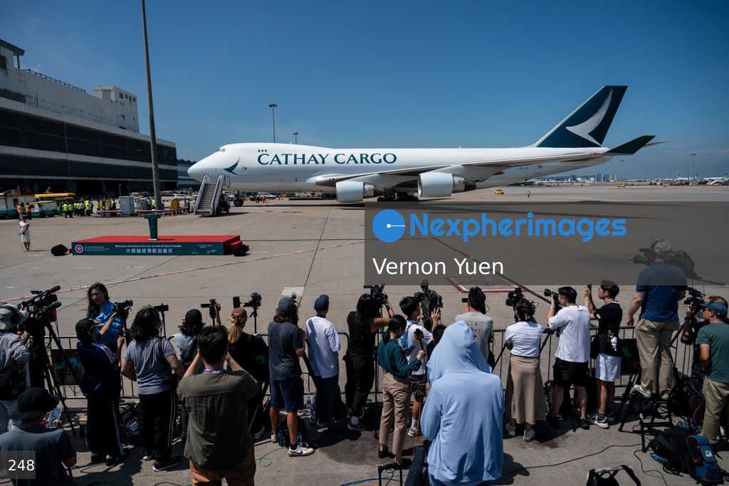 Pandas Arriving in Hong Kong International Airport