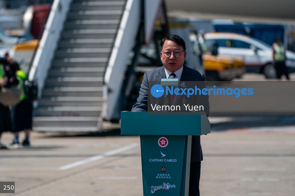 Pandas Arriving in Hong Kong International Airport