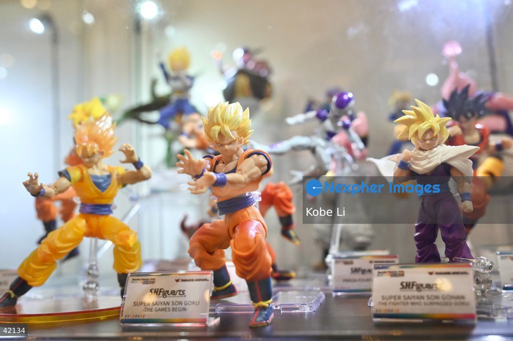 The animation Dragon Ball product display at the Bandai store on ...