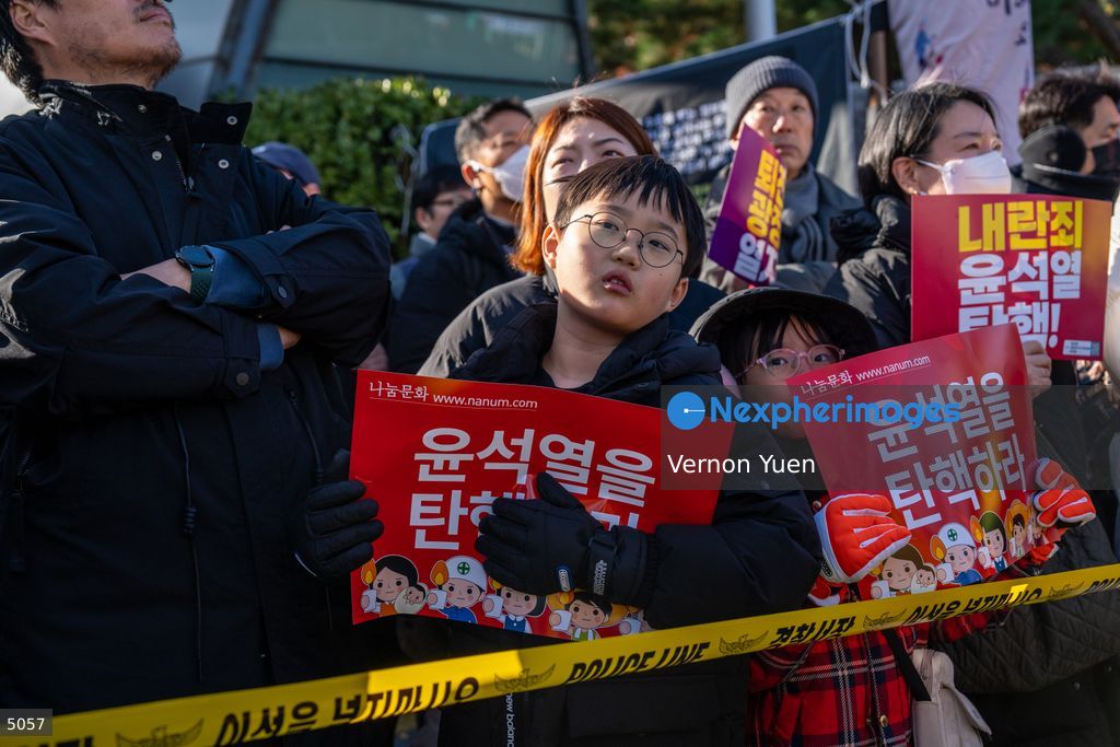 South Korea Protest outside National Assembly During Impeachment Vote