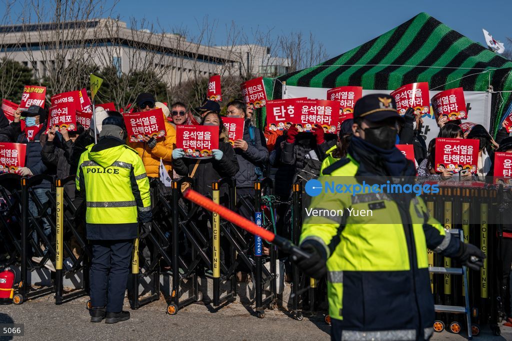 South Korea Protest outside National Assembly During Impeachment Vote