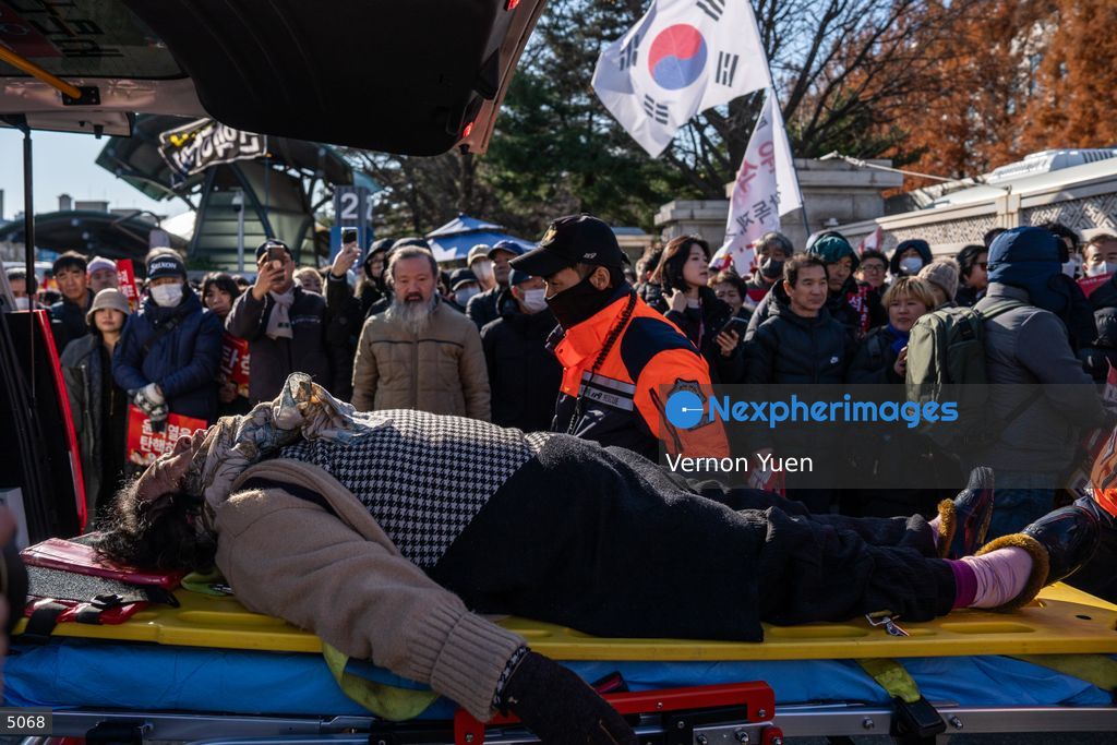 South Korea Protest outside National Assembly During Impeachment Vote