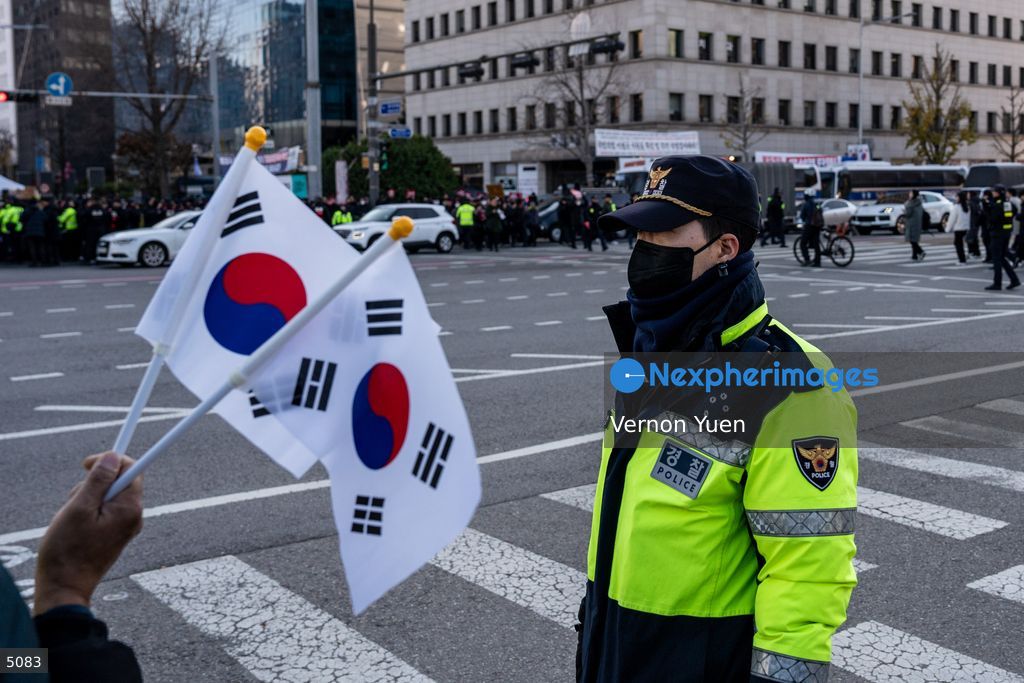 South Korea Protest outside National Assembly During Impeachment Vote