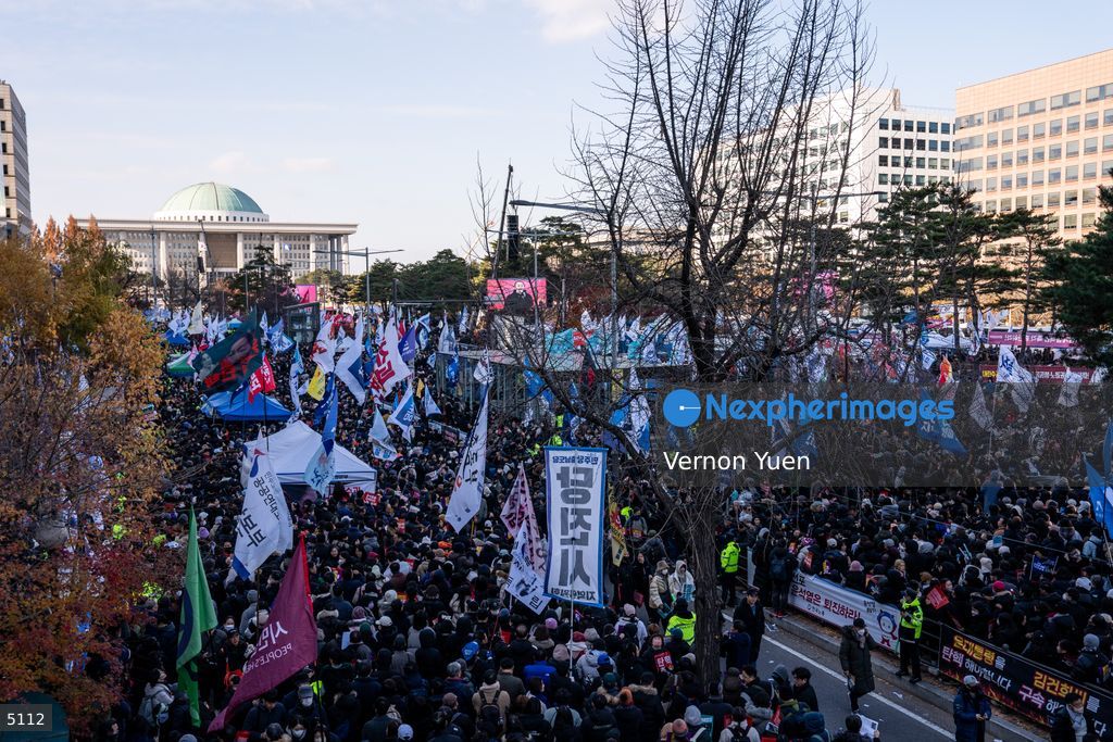 South Korea Protest outside National Assembly During Impeachment Vote