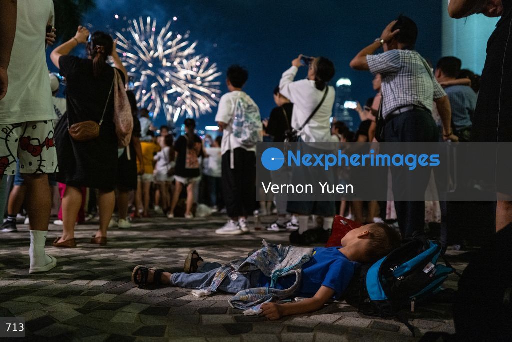 China National Day Fireworks Display in Hong Kong