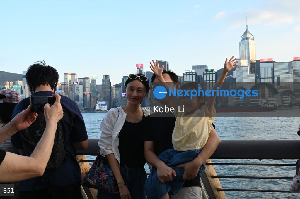 Chinese tourists travel to Hong Kong during national day holiday