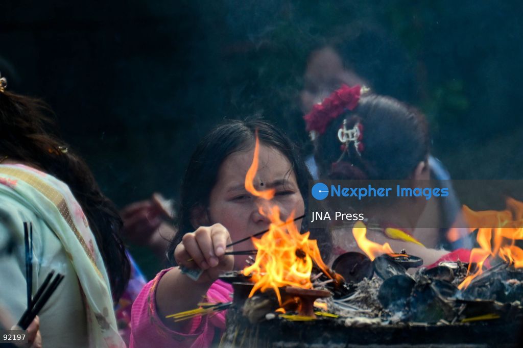 KATHMANDU, NEPAL, SEPTEMBER 14, 2026: Hindu women devotees dressed in traditional red attire gather at Pashupatinath Temple in Kathmandu to celebrate Hartalika Teej. Women offer prayers and perform religious rituals dedicated to Lord Shiva and Goddess Parvati, with many observing a traditional fast and gathering for worship, devotional singing and dancing during the festival. Photo by Safal Prakash Shrestha / JNA Press. (Photo by Safal Prakash Shrestha/JNA Press via Nexpher Images)