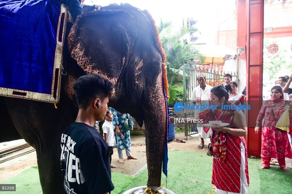 GUWAHATI, ASSAM, INDIA, SEPTEMBER 14, 2026: Hindu devotees offer prayers during celebrations marking Ganesh Chaturthi at Ganeshguri in Guwahati, Assam. The Hindu festival celebrates the birth of Lord Ganesha, the elephant-headed deity associated with wisdom and prosperity. Photo by Hafiz Ahmed / JNA Press. (Photo by Hafiz Ahmed/JNA Press via Nexpher Images)