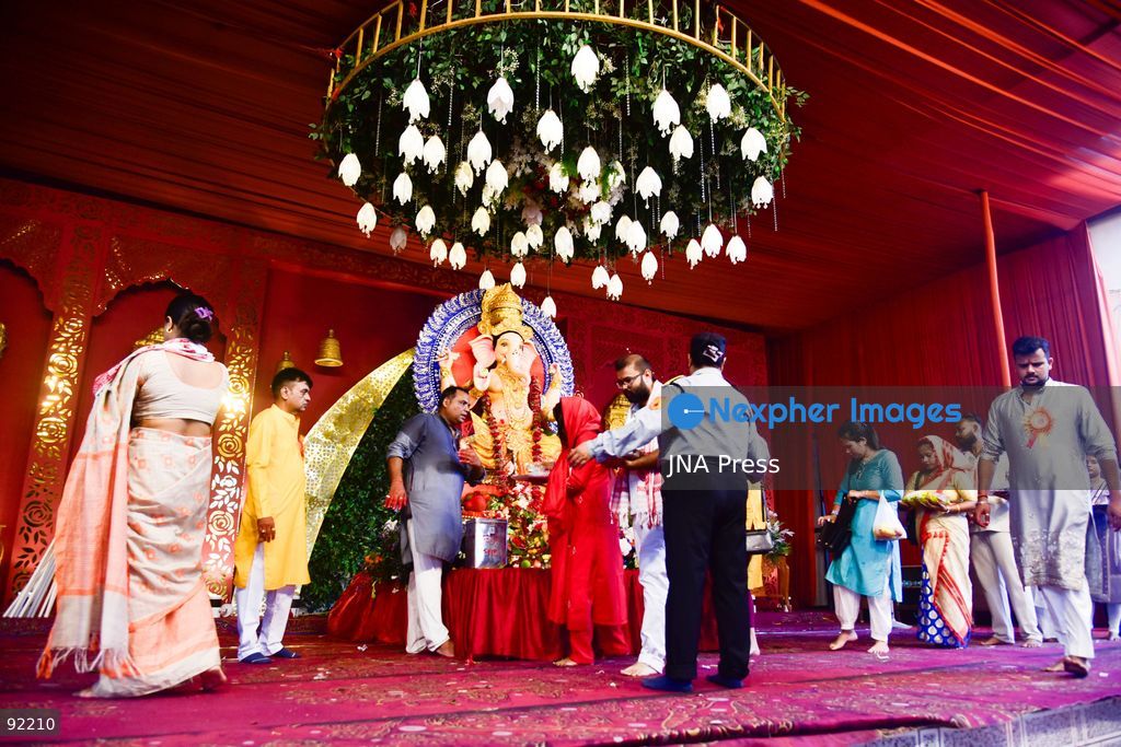 GUWAHATI, ASSAM, INDIA, SEPTEMBER 14, 2026: Hindu devotees offer prayers during celebrations marking Ganesh Chaturthi at Ganeshguri in Guwahati, Assam. The Hindu festival celebrates the birth of Lord Ganesha, the elephant-headed deity associated with wisdom and prosperity. Photo by Hafiz Ahmed / JNA Press. (Photo by Hafiz Ahmed/JNA Press via Nexpher Images)