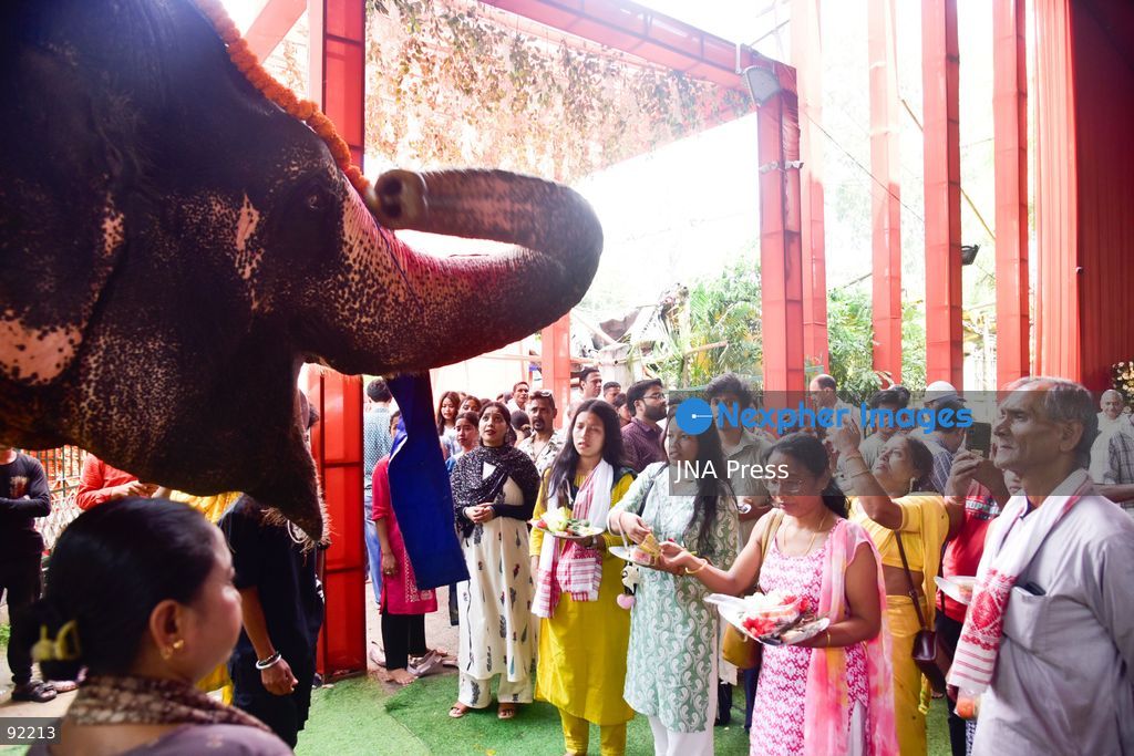 GUWAHATI, ASSAM, INDIA, SEPTEMBER 14, 2026: Hindu devotees offer prayers during celebrations marking Ganesh Chaturthi at Ganeshguri in Guwahati, Assam. The Hindu festival celebrates the birth of Lord Ganesha, the elephant-headed deity associated with wisdom and prosperity. Photo by Hafiz Ahmed / JNA Press. (Photo by Hafiz Ahmed/JNA Press via Nexpher Images)