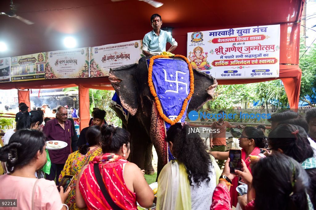 GUWAHATI, ASSAM, INDIA, SEPTEMBER 14, 2026: Hindu devotees offer prayers during celebrations marking Ganesh Chaturthi at Ganeshguri in Guwahati, Assam. The Hindu festival celebrates the birth of Lord Ganesha, the elephant-headed deity associated with wisdom and prosperity. Photo by Hafiz Ahmed / JNA Press. (Photo by Hafiz Ahmed/JNA Press via Nexpher Images)