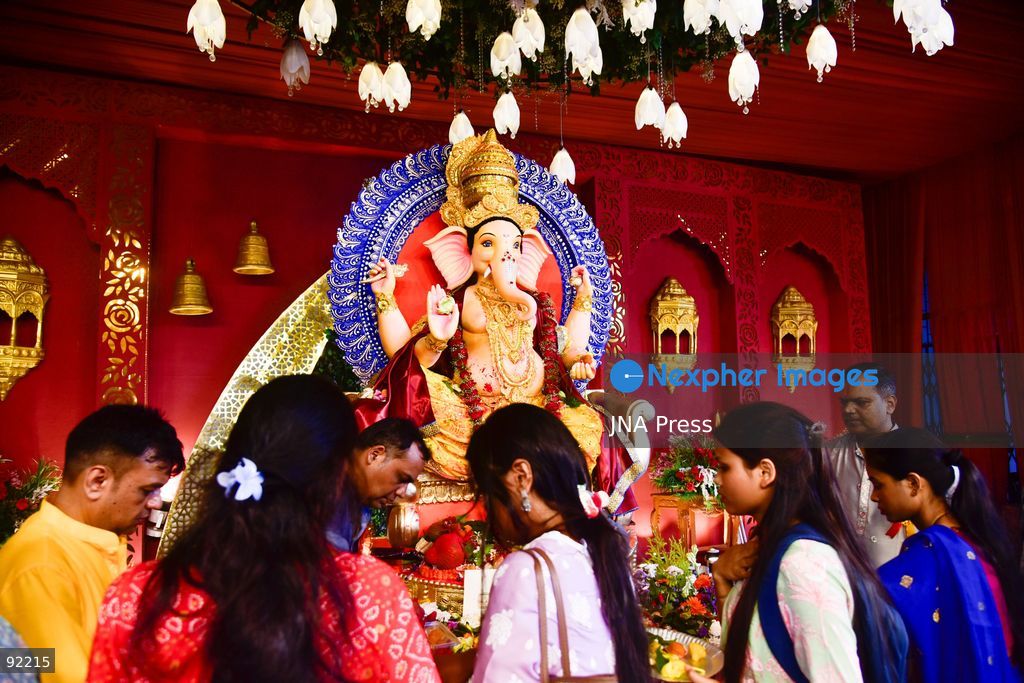 GUWAHATI, ASSAM, INDIA, SEPTEMBER 14, 2026: Hindu devotees offer prayers during celebrations marking Ganesh Chaturthi at Ganeshguri in Guwahati, Assam. The Hindu festival celebrates the birth of Lord Ganesha, the elephant-headed deity associated with wisdom and prosperity. Photo by Hafiz Ahmed / JNA Press. (Photo by Hafiz Ahmed/JNA Press via Nexpher Images)