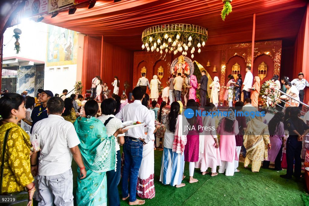 GUWAHATI, ASSAM, INDIA, SEPTEMBER 14, 2026: Hindu devotees offer prayers during celebrations marking Ganesh Chaturthi at Ganeshguri in Guwahati, Assam. The Hindu festival celebrates the birth of Lord Ganesha, the elephant-headed deity associated with wisdom and prosperity. Photo by Hafiz Ahmed / JNA Press. (Photo by Hafiz Ahmed/JNA Press via Nexpher Images)