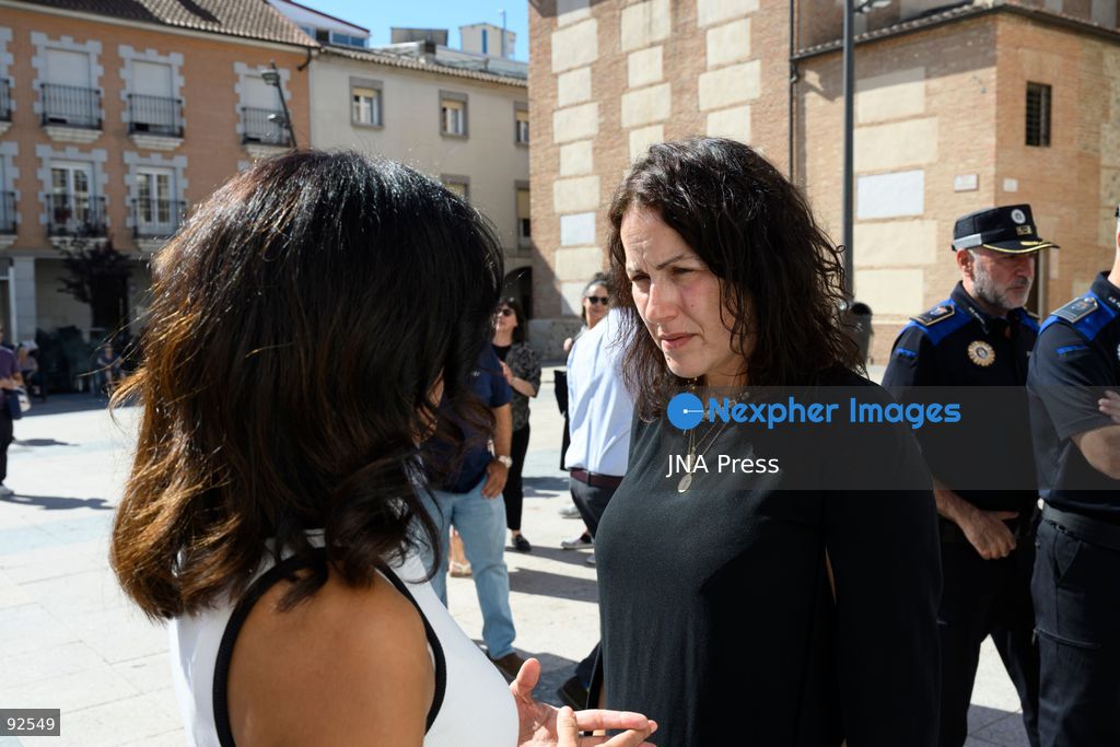 SAN SEBASTIÁN DE LOS REYES, MADRID, SPAIN, SEPTEMBER 15, 2026: Mayor Lucía Fernández, Government Sub-delegate in Madrid Pilar Trinidad Núñez and other participants observe a minute of silence outside San Sebastián de los Reyes City Hall in memory of a local woman who was killed by her husband on September 11. Photo by Tomas Calle / JNA Press. (Photo by Tomas Calle/JNA Press via Nexpher Images)