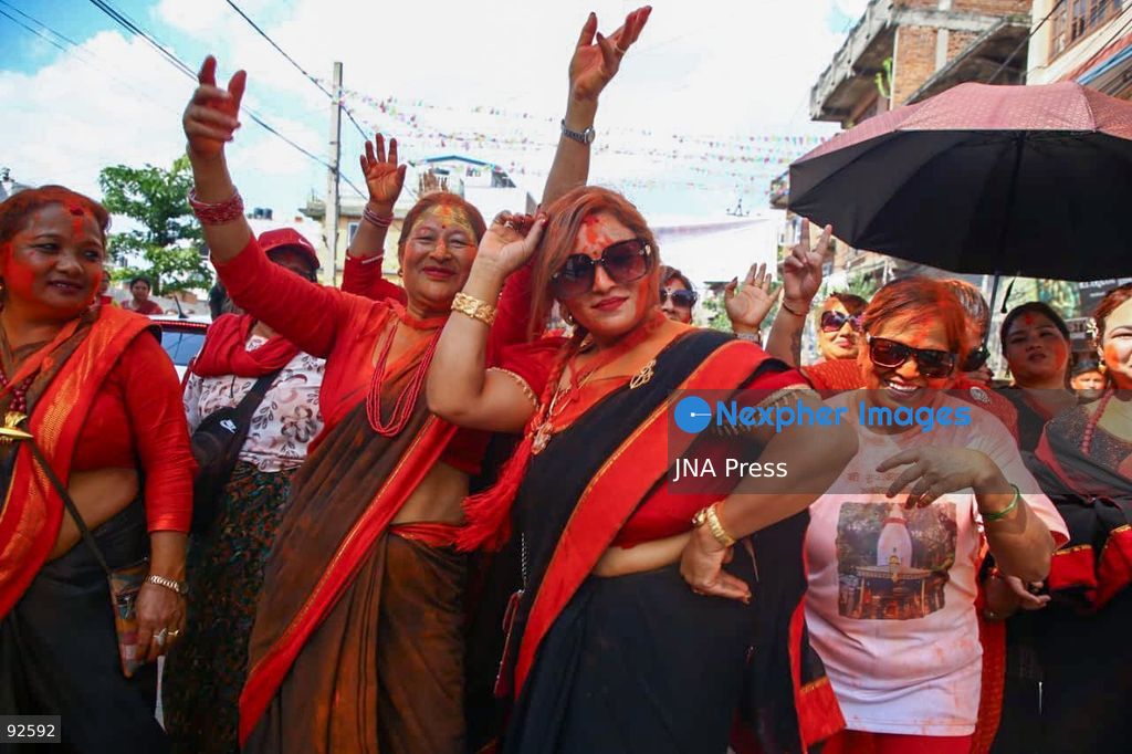 BHAKTAPUR, NEPAL, SEPTEMBER 15, 2026: Hindu devotees take part in a traditional chariot procession during Ganesh Chaturthi celebrations at Suryabinayak Temple in Bhaktapur. The Ganesh Khat Jatra and Rath Yatra were accompanied by traditional music as worshippers gathered at the temple to offer prayers marking the Hindu festival dedicated to Lord Ganesha. Photo by Gopal Dahal / JNA Press. (Photo by Gopal Dahal/JNA Press via Nexpher Images)