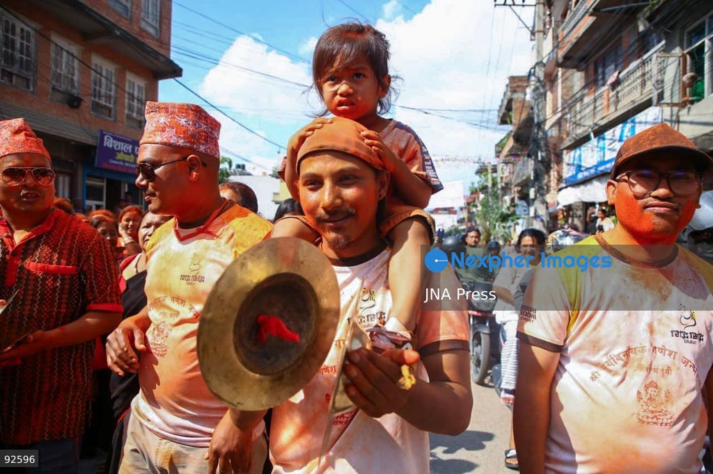 BHAKTAPUR, NEPAL, SEPTEMBER 15, 2026: Hindu devotees take part in a traditional chariot procession during Ganesh Chaturthi celebrations at Suryabinayak Temple in Bhaktapur. The Ganesh Khat Jatra and Rath Yatra were accompanied by traditional music as worshippers gathered at the temple to offer prayers marking the Hindu festival dedicated to Lord Ganesha. Photo by Gopal Dahal / JNA Press. (Photo by Gopal Dahal/JNA Press via Nexpher Images)